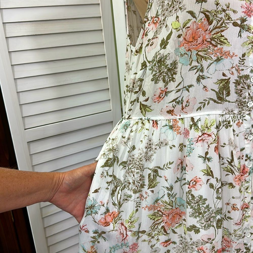 Frye Midi Dress Size Large Prairie Cottagecore Pockets NWOT - Picture 13 of 16
